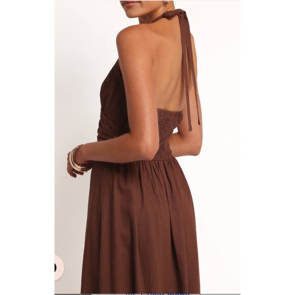Petal & Pup Chocolate Halter Neck Maxi Dress Size XL NEW - Picture 8 of 10